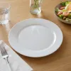 White ceramic plates, simple household dinner plates, round serving plates, large flat plates details Picture